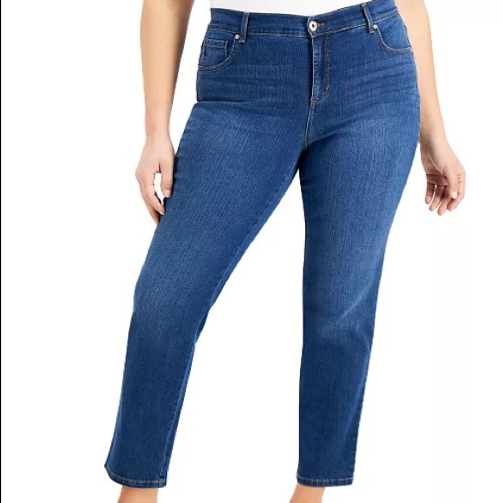 Style & Co. Straight Crop Mid Rise Jeans - Picture 1 of 5